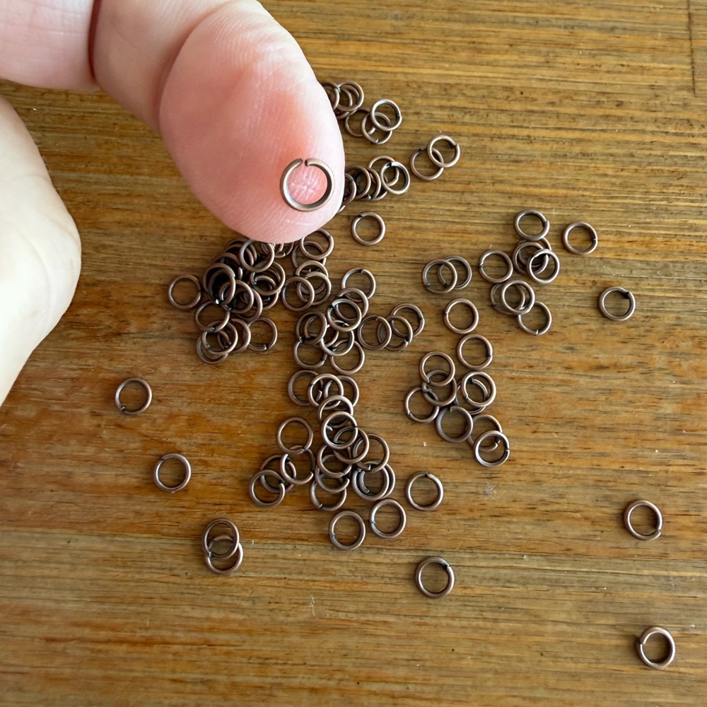 115 Jump Rings, 5mm Findings in Antique Copper Tone for Jewelry Making